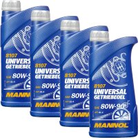 4x MANNOL Universal Getriebeöl 80W-90 API GL 4, 1L