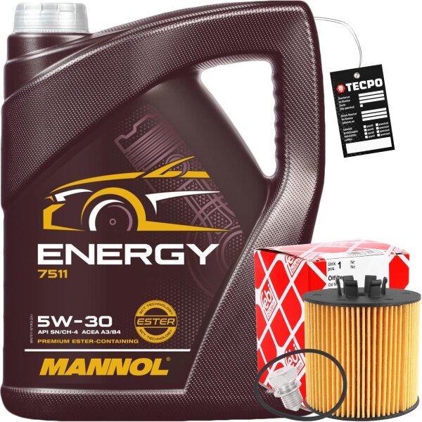 FEBI ÖLFILTER + 5L Mannol Energy 5W-30 Motor-öl