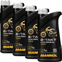 4x MANNOL 2-Takt Universal Motorradöl API TC, 1L