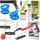 PETEC Scheibenkleber-Set + Windschutzscheiben Ausbauset + Druckluft-Kartuschenpresse + 2x Gummisauger Ø 115 mm