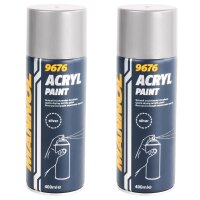 2x MANNOL Acryl Paint Silver, 400 mL