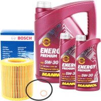BOSCH Ölfilter + 7L MANNOL Energy Premium 5W-30,...