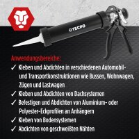 TECPO KKD 801 Karosserie Klebe- und Dichtmasse, 370g + Kartuschenpresse
