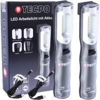TECPO LED Inspektionsleuchte 500 Lumen mit USB Ladekabel,...