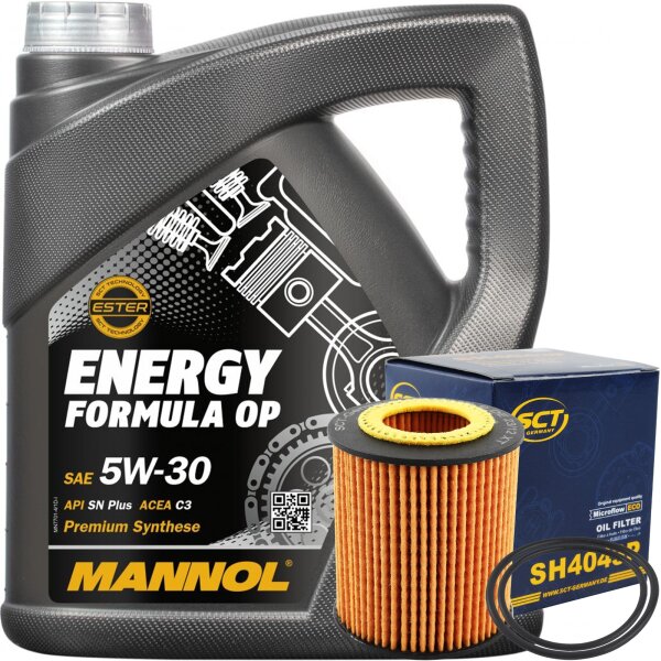 SCT Filter, Ölfilter + Mannol 5W-30 7701 O.E.M. für Chevrolet Opel, 4L