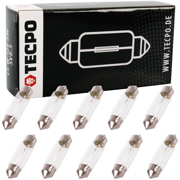 TECPO Kennzeichenleuchte, T11x38, C5W, 10 Stück
