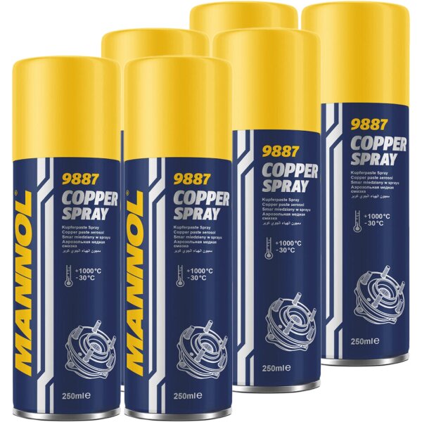 6x MANNOL Kupferspray Bremspaste, 250mL