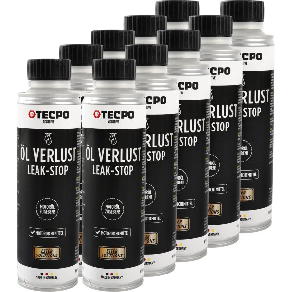 10x TECPO Öl-Verlust Leak Stop ESTER Motordichtmittel, 300 ml