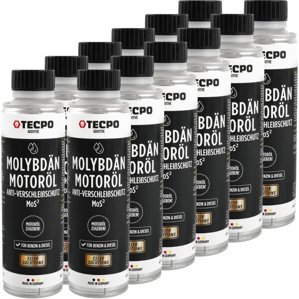 TECPO Anti-Reibung-Verschleißschutz ESTER Molybdän Additiv für Motoröl und Getriebeöl 12x300 ml