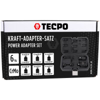 TECPO Kraft-Bit-Einsatz-Satz | T20-T80 | 10-tlg. + Kraft Adaptersatz, 6-teilig