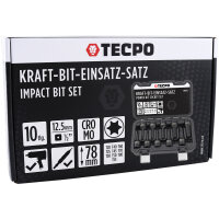 TECPO Kraft-Bit-Einsatz-Satz | T20-T80 | 10-tlg. + Kraft Adaptersatz, 6-teilig