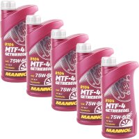 5x MANNOL MTF-4 Getriebeoel 75W-80 API GL-4, 1L