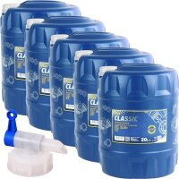 5x MANNOL Classic 10W-40 API SN/SM/CF, 20L + Hahn