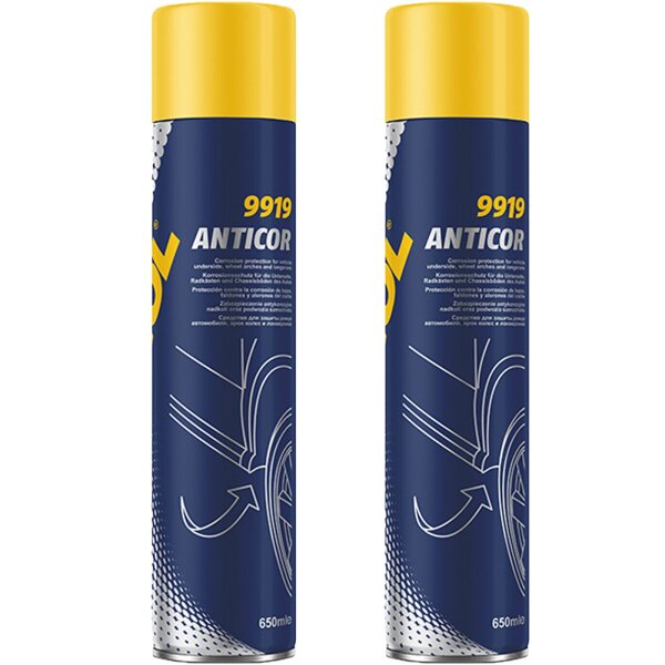 2x MANNOL Unterbodenschutz schwarz Spraydose, 650 ml