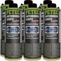 6x PETEC Unterbodenschutz Bitumen schwarz, 1 Liter