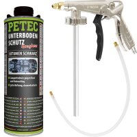 PETEC Unterbodenschutz Bitumen schwarz, 1 Liter + TECPO...