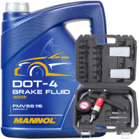 TECPO Vakuumpumpe Druckpumpen Set + Bremsflüssigkeit 5L