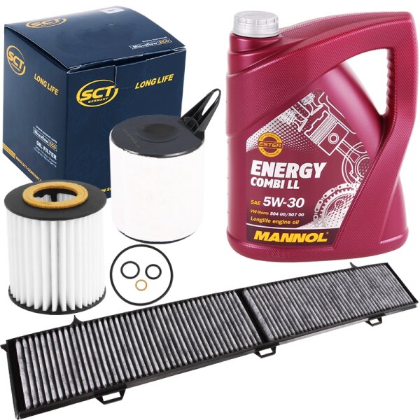 SCT Inspektionspaket + MANNOL ENERGY COMBI LL 5w30 Öl, 5L