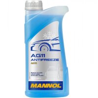 4x MANNOL Antifreeze AG11 (- 40°C) Blau, 1L
