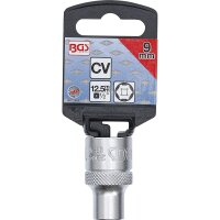 BGS Steckschlüssel-Einsatz Sechskant | Antrieb Innenvierkant 12,5 mm (1/2") | SW 9 mm