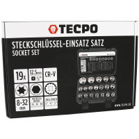 TECPO Universal Steckschlüssel-Satz, SW 8-32 mm, E10-E24, 5/16-1-1/4", 19-teilig