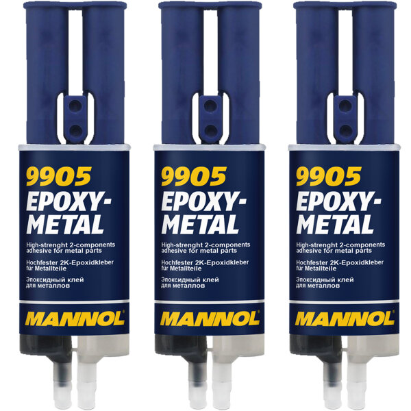 3x MANNOL Kleber für Metall Epoxidkleber, 30g