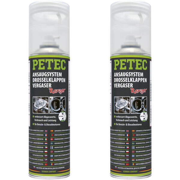2x PETEC Ansaugsystem-, Drossel- klappen- & Vergaserreiniger, 500 ml