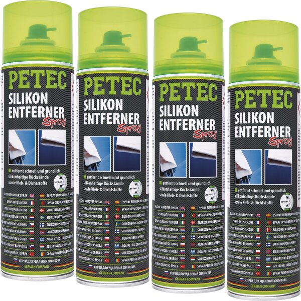 4x PETEC Silikonentferner Spray, 500 ml