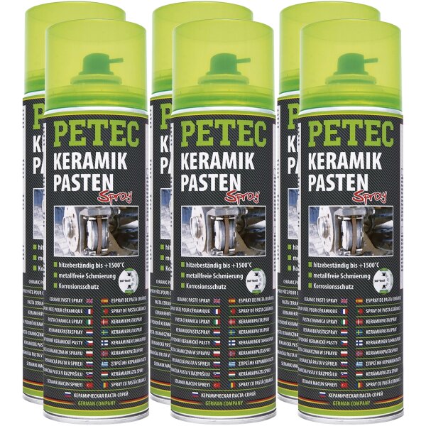 6x PETEC Keramikpasten-Spray, 500 ml
