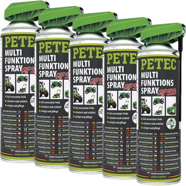 5x PETEC Multifunktionsspray, 500 ml