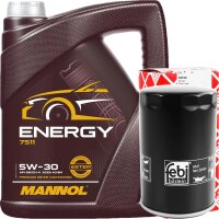 FEBI BILSTEIN Ölfilter + MANNOL 5W-30 ENERGY, 1x5 Liter