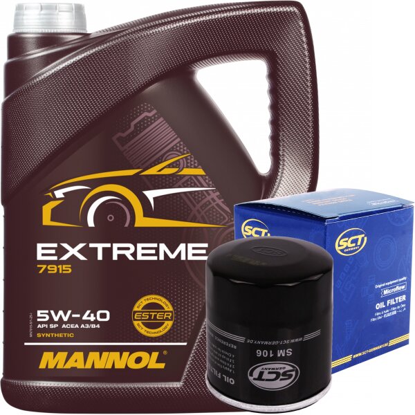 SCT Ölfilter + MANNOL Extreme 5W-40 API SN/CF, 5 Liter