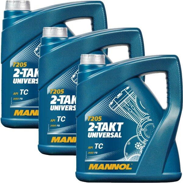 3x MANNOL 2-Takt Universal Motorradöl API TC, 4L