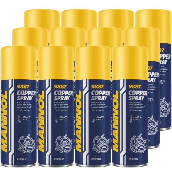 12x MANNOL Kupferspray Bremspaste, 250 mL