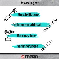 TECPO Vielzahn Steckschlüssel Satz 12-kant SW 8-36 mm + Außen Torx (E-Profil) 1/2" Antrieb
