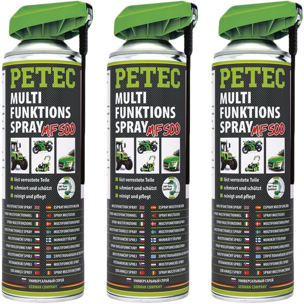 3x PETEC Multifunktionsspray, 500 ml