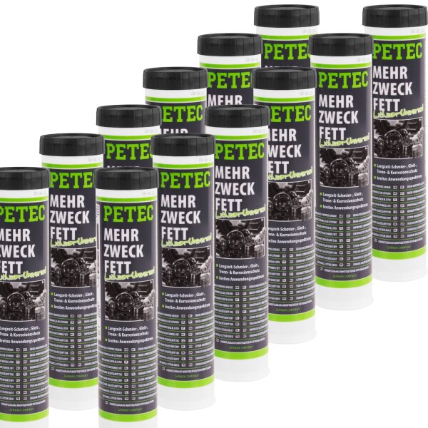12x PETEC Mehrzweckfett, Kartusche 400g