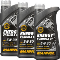 3x MANNOL 7701 5W-30 Motoröl API SN/SM/CF, 1L