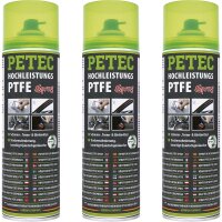 3x PETEC Hochleistungs- PTFE- Spray, 500 ml