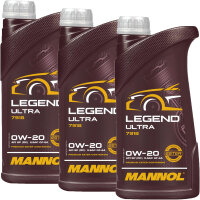 3x MANNOL LEGEND ULTRA 0W-20, 1L
