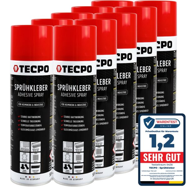 10x TECPO Sprühkleber Hochtemperatur Industriekleber, 500 ml