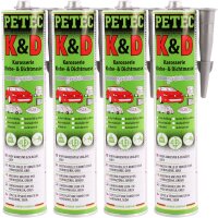 4x PETEC K&D Karosserie Klebe- und Dichtmasse grau,...