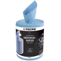 2x TECPO Putzrolle blau 2-lagig, 23x30 cm, MINI-300 + 2x Bremsenreiniger, 500 ml