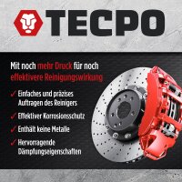 2x TECPO Putzrolle blau 2-lagig, 23x30 cm, MINI-300 + 2x Bremsenreiniger, 500 ml