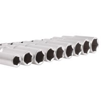 BGS Steckschlüssel-Einsätze, tief, 10-24 mm, 12,5 (1/2), 9-tlg. + TECPO Umschaltknarre 1/2 Zoll 72 Zähne feinverzahnt, 512 nM
