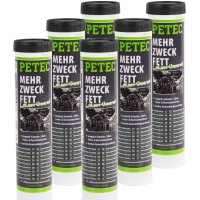 6x PETEC Mehrzweckfett, Kartusche 400g