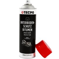 TECPO 2x Bremsenreiniger Universal Reiniger, 500 ml + TECPO 2x Unterbodenschutz Bitumen schwarz, 500 ml