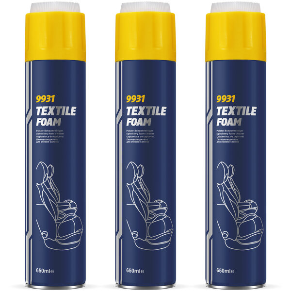 3x MANNOL 9931 Textile Foam, 650 ml