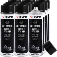 12x TECPO Unterbodenschutz Bitumen schwarz, 500 ml