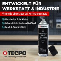 12x TECPO Unterbodenschutz überlackierbar schwarz, 500 ml